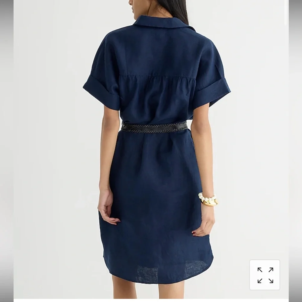 J.Crew Relaxed-Fit Short Sleeve Baird McNutt Irish Linen Shirtdress MP Women’s. - Picture 7 of 7